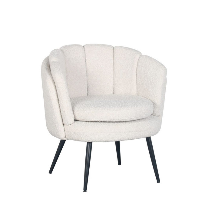 High Five Lounge Chair White Pearl Bouclé